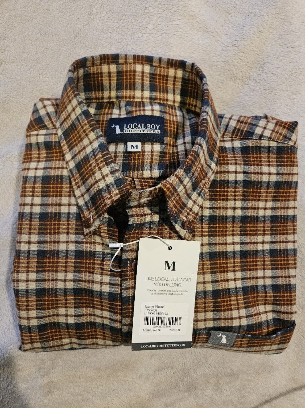 Local Boy Outfitters Grange Flannel Shirt – Men’s Medium – NWT